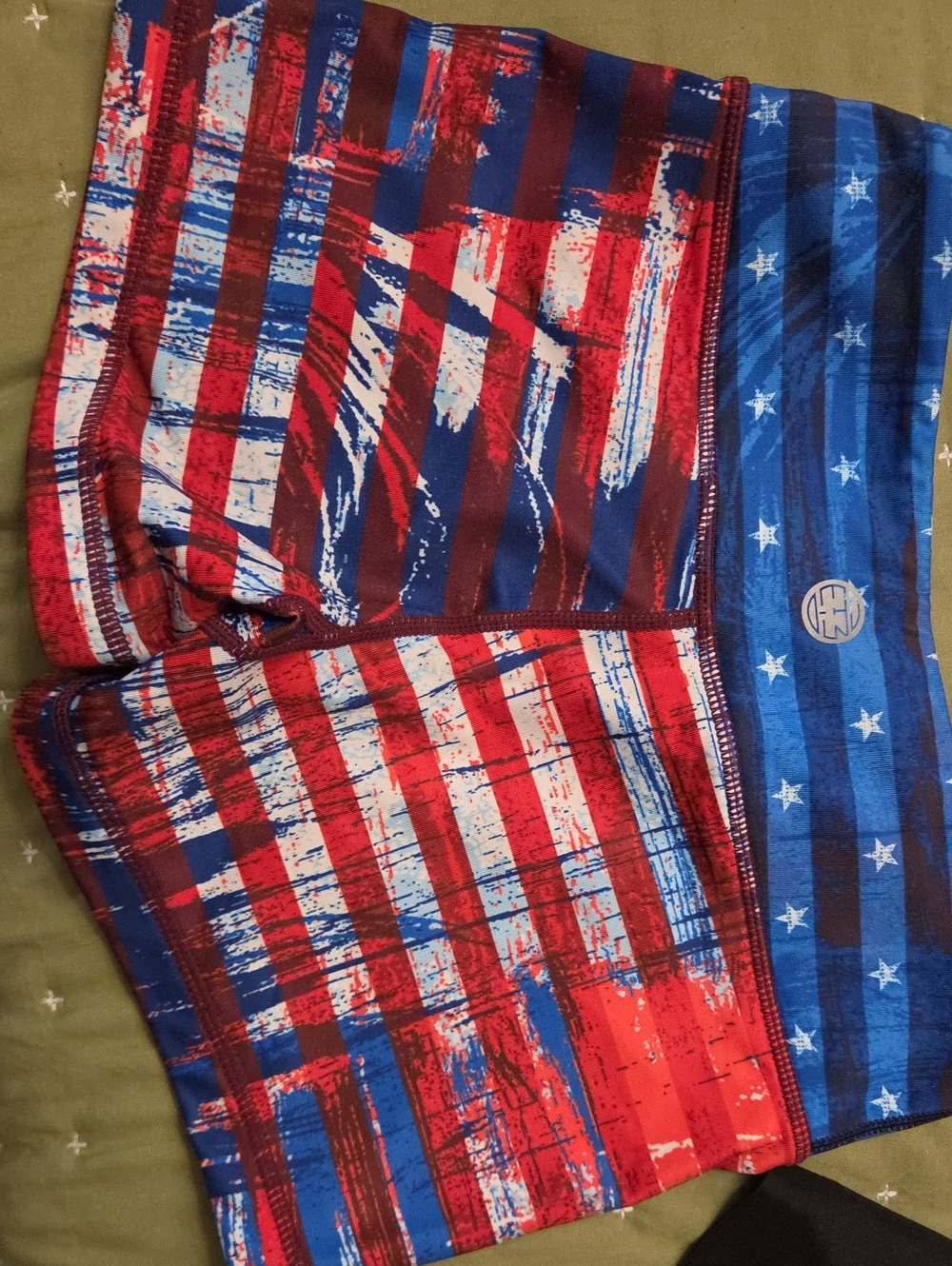 IAB MFG Patriotic Red & Blue High-Rise Athletic Shorts